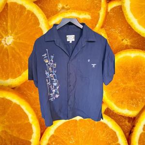 Go Barefoot Drinking Short Sleeve‎ Button Up Shirt Size Medium